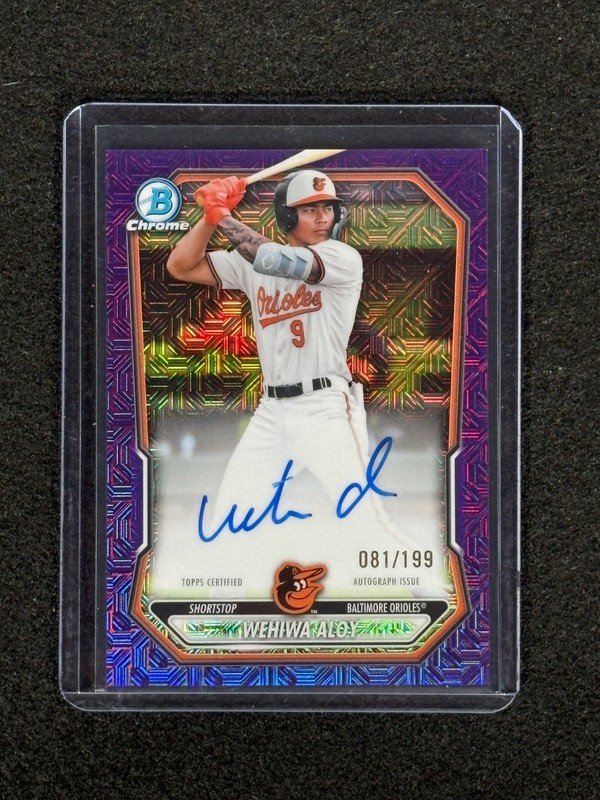 2026 Bowman Chrome Wehiwa Aloy Purple Mojo Refractor Auto 81/199 #BMA-WA