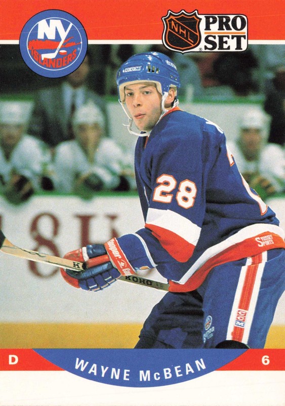 Wayne McBean 1990 Pro Set #485 New York Islanders RC