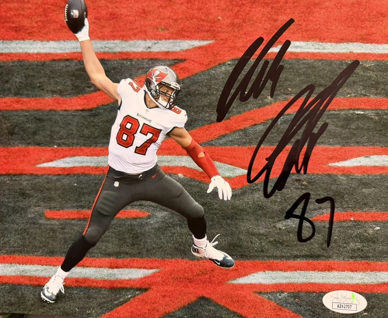 Rob Gronkowski Tampa Bay Buccaneers Signed 8″ x 10″ Spiking the Football Photo