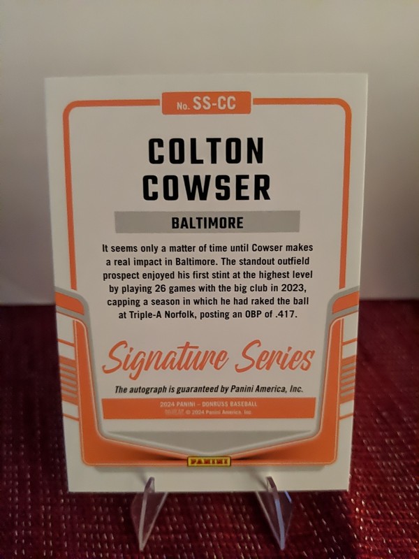 2024 Panini Donruss Signature Series Colton Cowser #SS-CC gallery