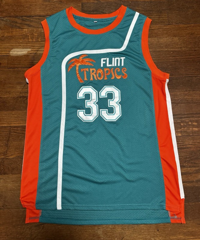 Flint Tropics Jersey – Size L – Jackie Moon #33 – Semi Pro Movie- Will Ferrell