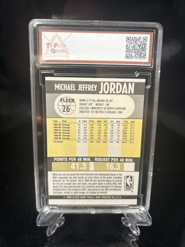 1990 Fleer Basketball Michael Jordan #26 GEM 10 gallery