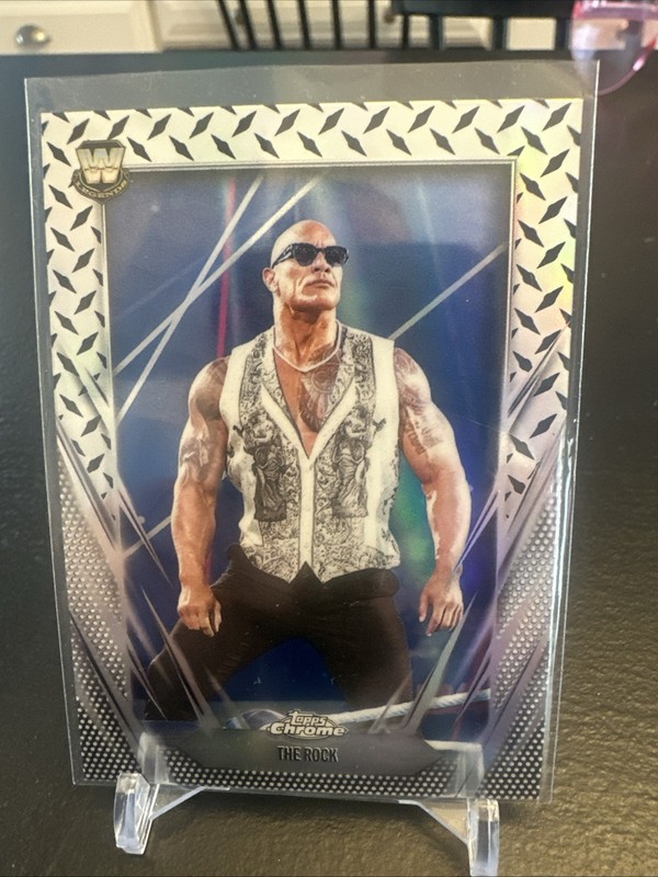 2026 Topps Chrome WWE The Rock #1 Diamond Plate Refractor
