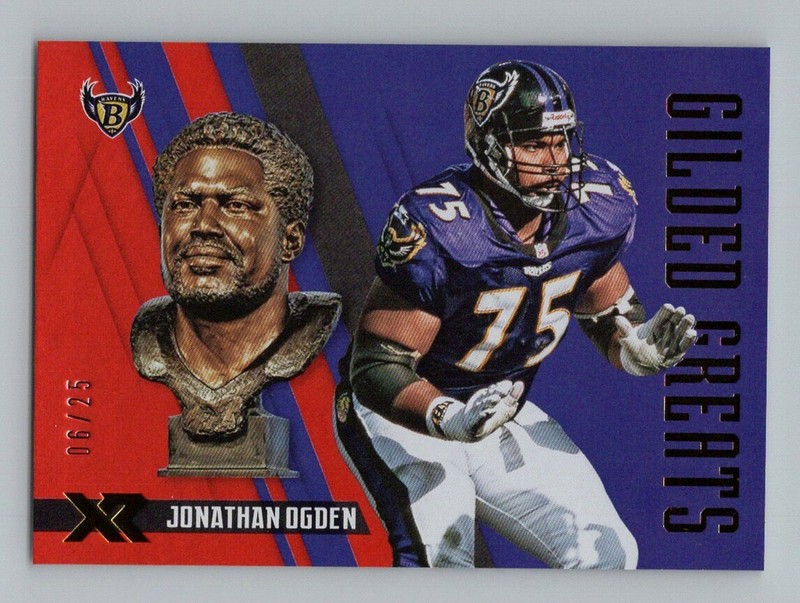 Jonathan Ogden 2018 Panini XR Gilded Greats Orange #GG2 Baltimore Ravens 6/25