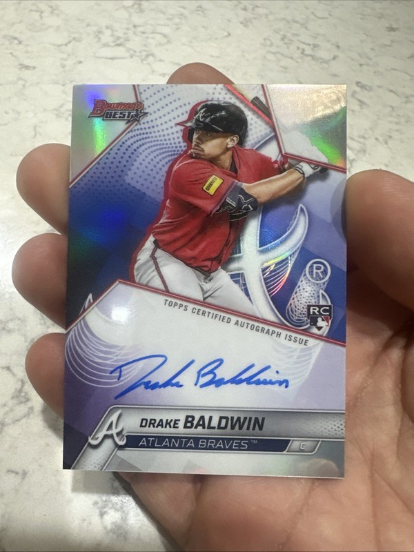 2025 Bowman’s Best Drake Baldwin Refractor Auto RC ATLANTA BRAVES