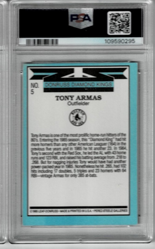 1986 Donruss #5 Tony Armas Signed Baseball Diamond Kings PSA 4 DNA 9 AUTO gallery