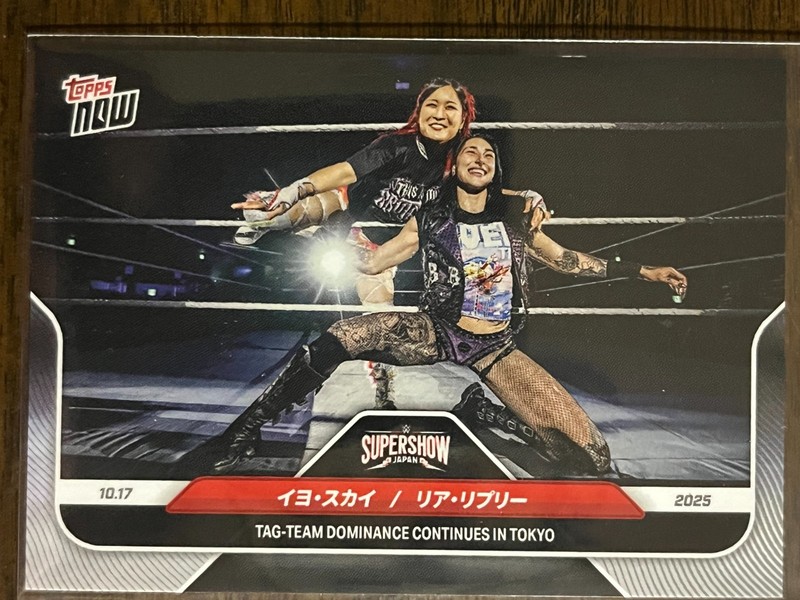 2025 Topps Now WWE #111SP Iyo Sky Rhea Ripley SuperShow Japan KANJI VARIATION SP