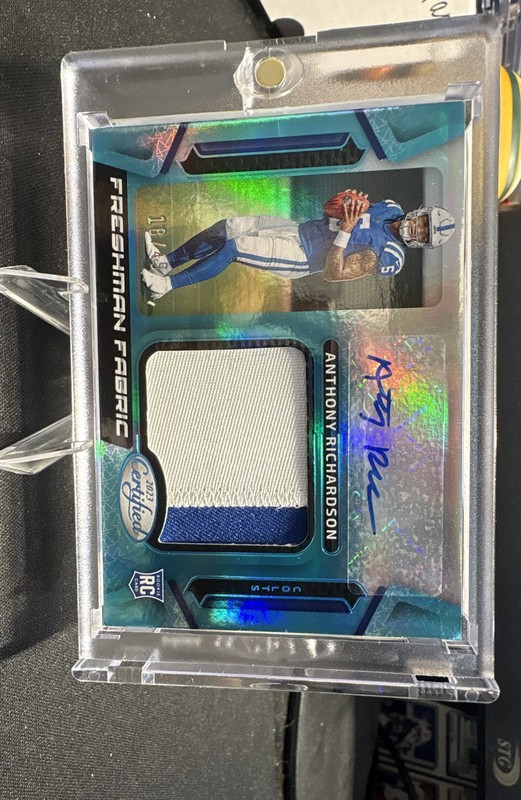 Freshman Fabric Signatures Anthony Richardson #FFMS-23 Mirror Teal /49