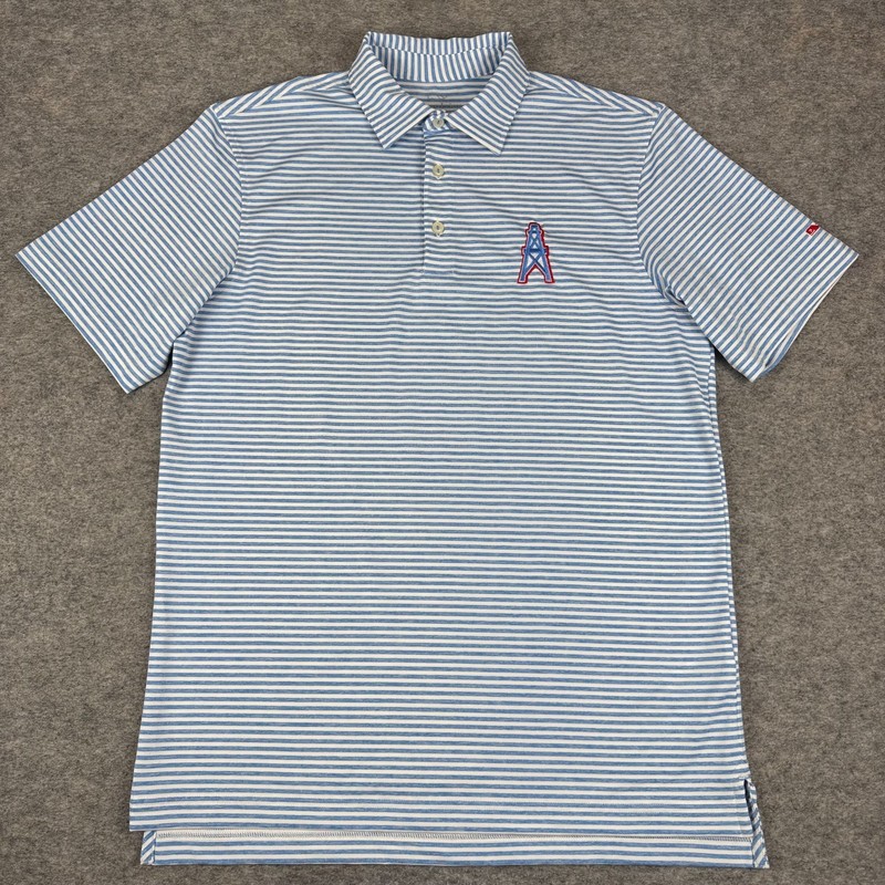 Vineyard Vines Houston Oilers Winstead Stripe Throwback Polo Shirt Mens Small S