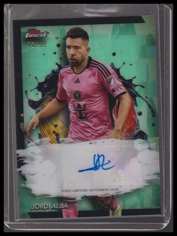 2024 Finest MLS #BA-JA Jordi Alba Base Autographs Neon Green Refractor #/99