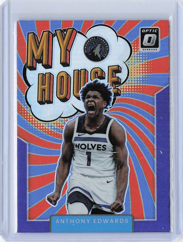 2021-22 Panini Donruss Optic ANTHONY EDWARDS My House #9 Purple Prizm