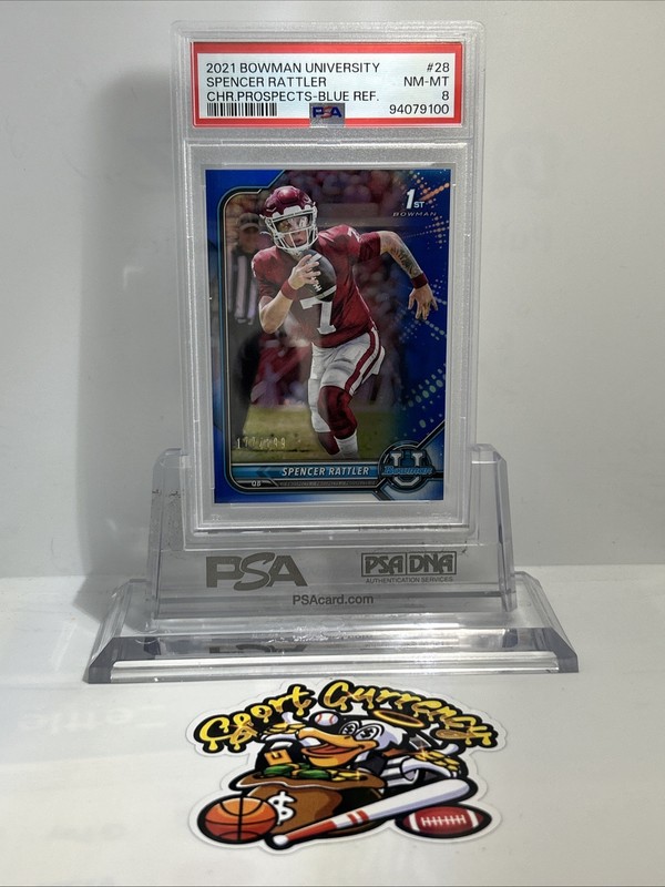 2021 Bowman University 28 Spencer Radler Chrome Prospects Blue ReFactory