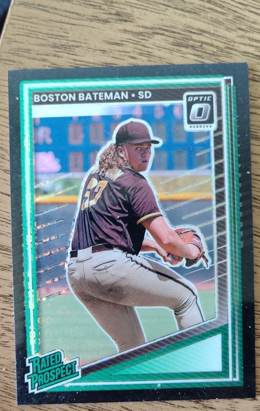 2025 Panini Don Rated Prospects Boston Bateman #118 Black Pandora Prizm (RC)