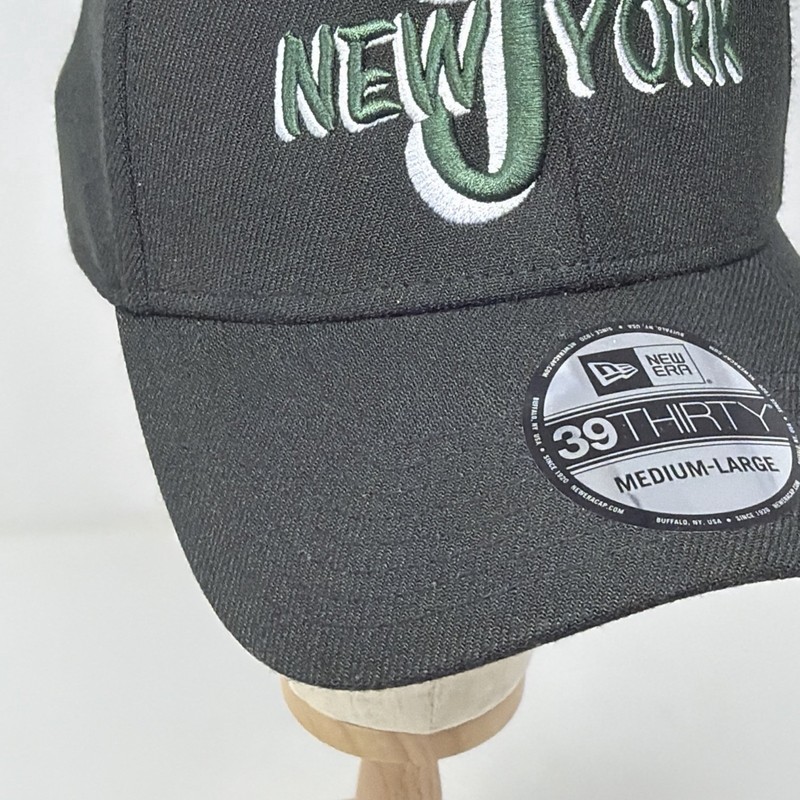 New Era New York Jets 39THIRTY Flex Fit Hat Black Green NFL M/L gallery