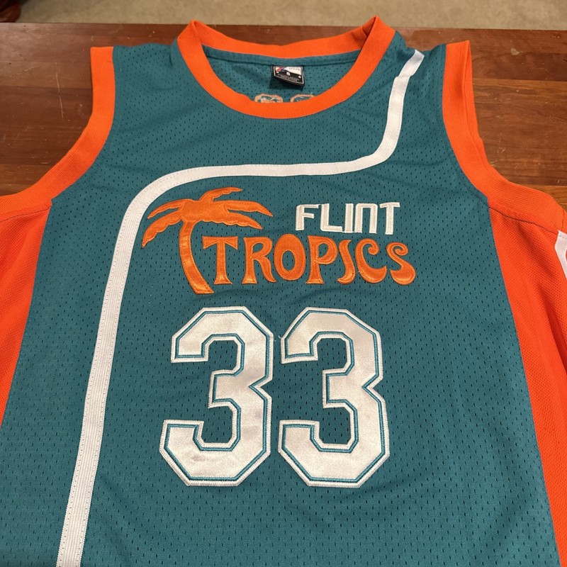 Flint Tropics Jersey – Size Sm- Jackie Moon #33 – Semi Pro Movie- Will Ferrell