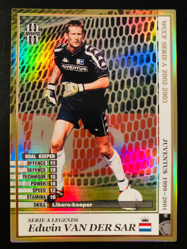 2002-03 Panini WCCF Serie A Legends Edwin Van Der Sar Juventus refractor card