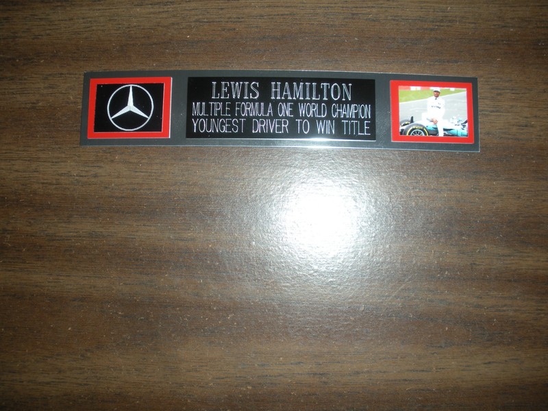 LEWIS HAMILTON (FORMULA 1) NAMEPLATE FOR AUTOGRAPHED DISPLAY/FLAG/PHOTO