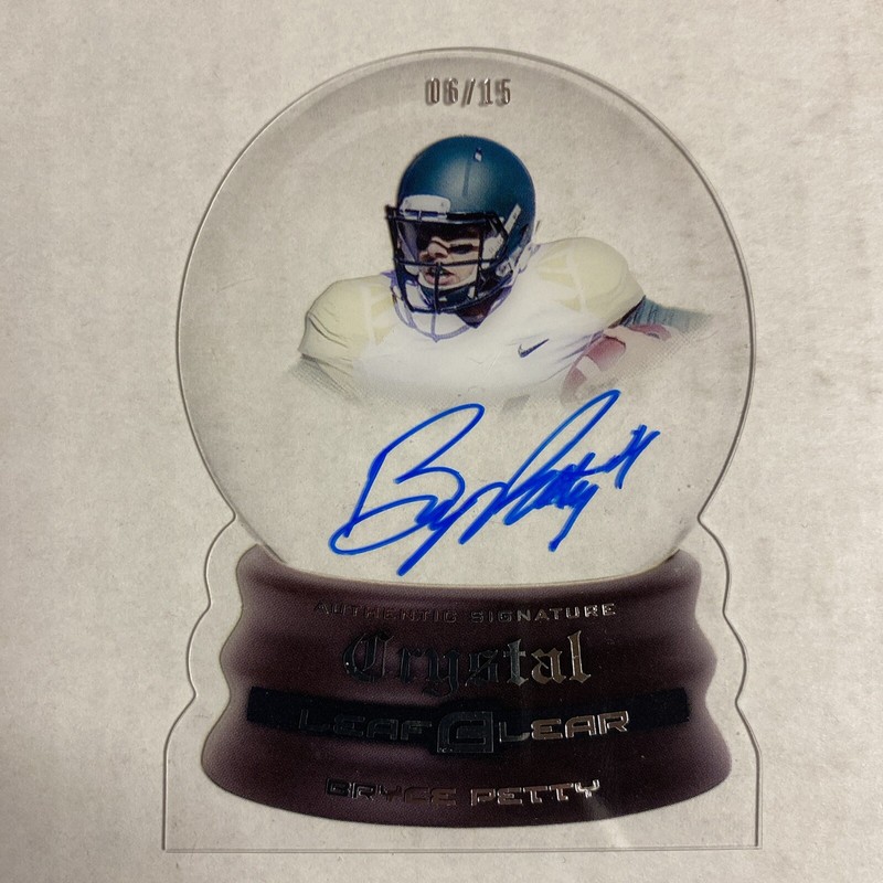 2015 Leaf Crystal Clear Bryce Petty ROOKIE Auto 6/15 AD Surface Scratches