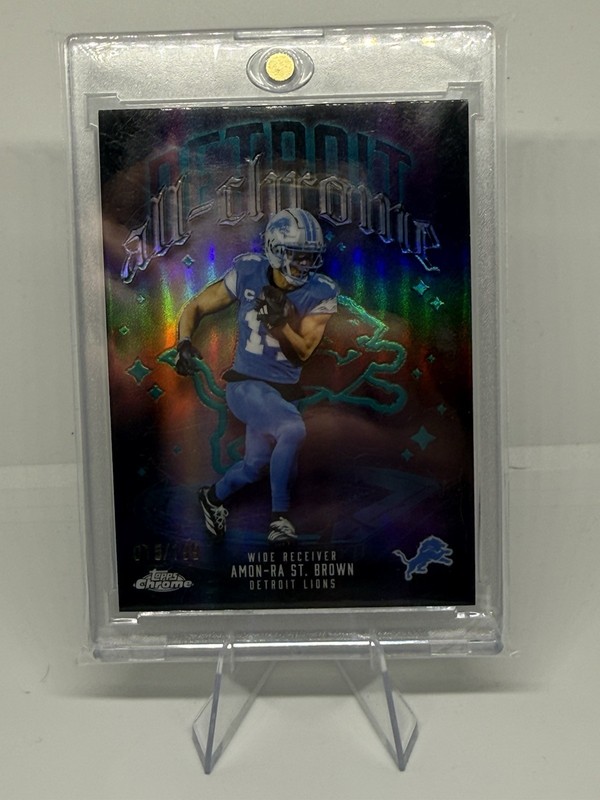 2025 Topps Chrome Amon-Ra St. Brown All Team Aqua Refractor /199 Lions