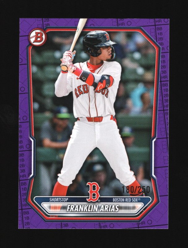 2026 Bowman #BP-27 Franklin Arias Prospects Purple Pattern #/250 Boston Red Sox