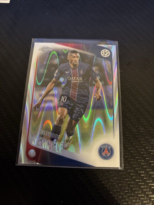 2025-26 Topps Chrome UEFA Ousmane Dembele PSG Refractor Ray Wave