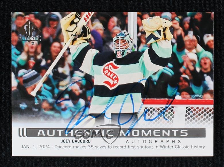 2024-25 SP Authentic Moments Joey Daccord #AM-JD Auto 0c3