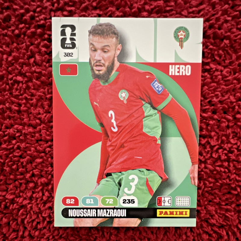 Panini Noussair Mazraoui Morocco FIFA World Cup 2026 Adrenalyn XL Hero #302