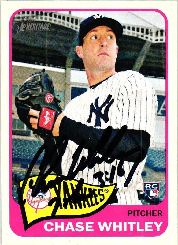 Chase Whitley #H596 Signed 2014 Topps Heritage MLB Baseball Card Yankees Auto