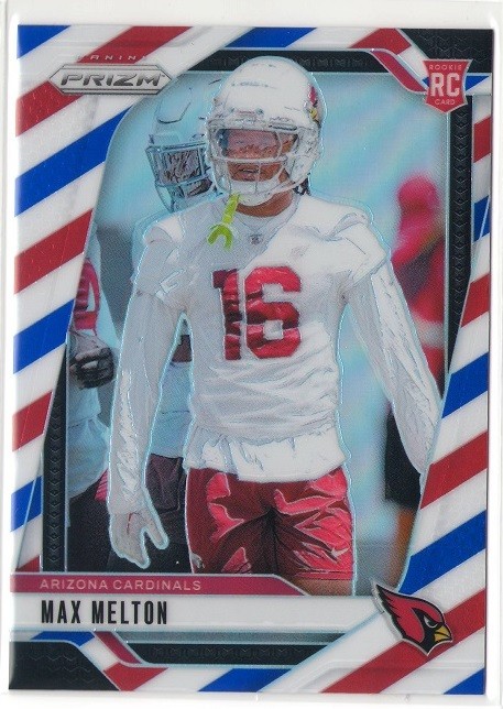 Max Melton 2024 Panini Prizm #376 Arizona Cardinals RC Red White and Blue