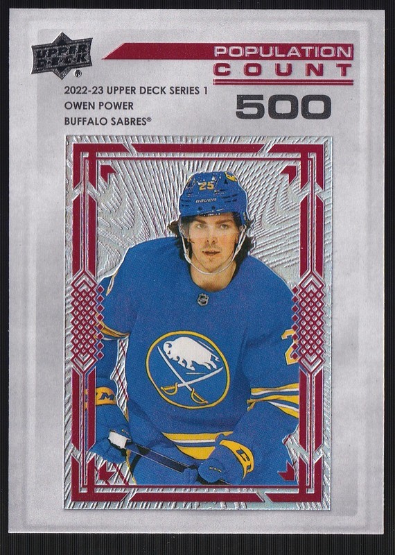 2022 Upper Deck Series 1 Population Count 500 /500 Owen Power #PC-28 Rookie RC