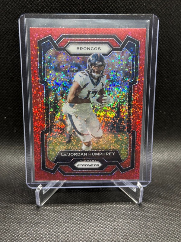 2023 Panini Prizm – Lil’Jordan Humphrey Red Sparkle Prizm #90 Broncos