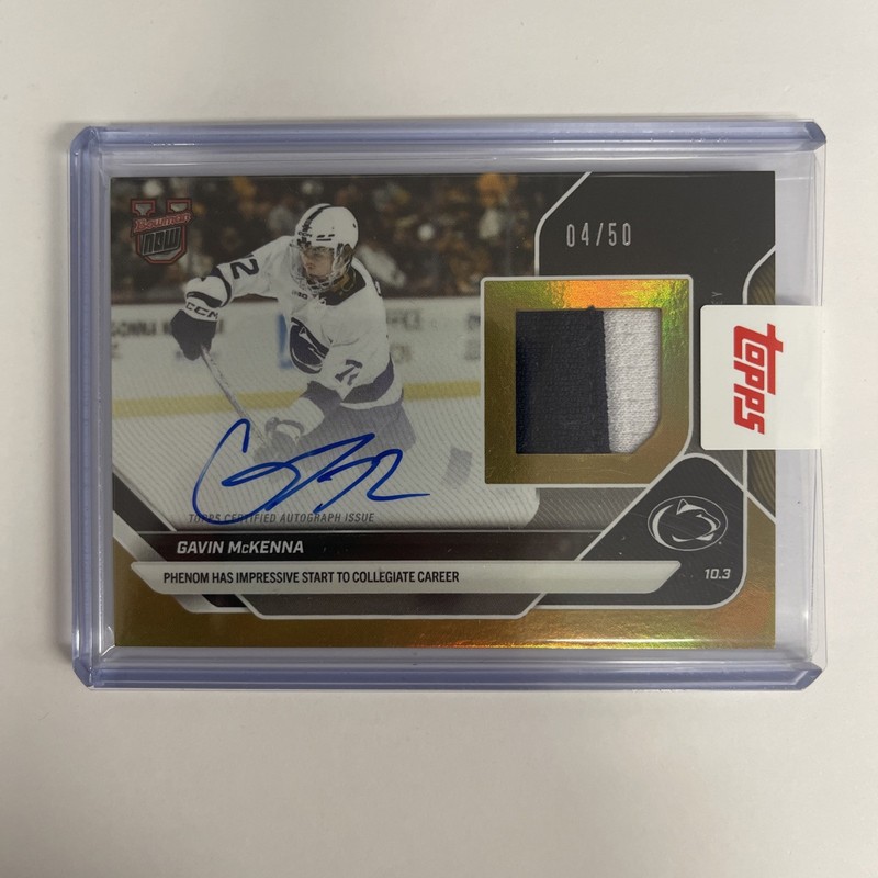2025-26 Bowman U Now Gavin McKenna #1A Phenom Impr. Start Patch Auto Gold 04/50