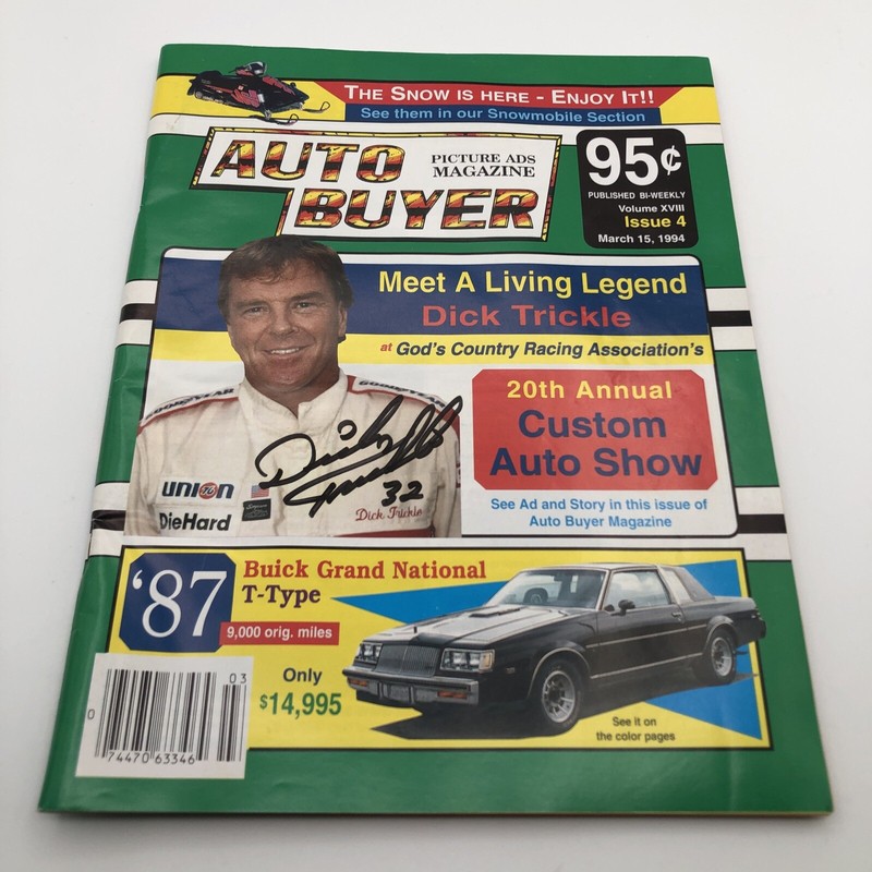 Dick Trickle #32 Autograph Signed Auto Buyer Magazine Nascar Artgo