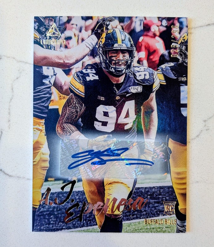 2020 Luminance AJ EPENESA #/299 Auto Rookie Autograph RC🔥Iowa Buffalo Bills