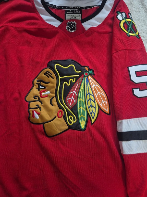 Blackhawks #5 Jersey Custom “GPOP” Size 56 Fanatics Red