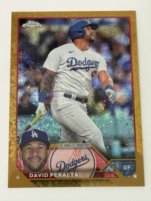 2023 David Peralta Topps Chrome /50 Gold Sparkle USC147 Los Angeles Dodgers
