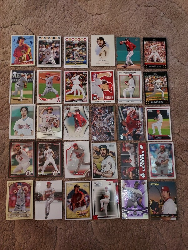 Dan Haren lot of 30 different baseball cards various years brands MLB A’s Dbacks