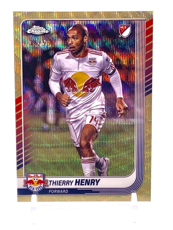 Thierry Henry 2025 Topps Chrome MLS Gold Wave Refractor #/50 NY Red Bulls