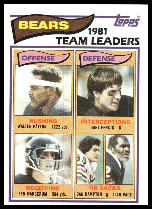 Walter Payton / Gary Fencik / Margerum / Hampton / Page 1982 Topps #292 Bears