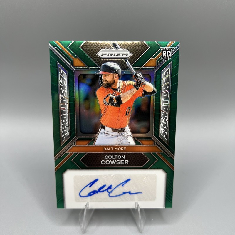 2024 Panini Prizm Sensational Signatures Colton Cowser #SS-CC Green Prizm RC AU