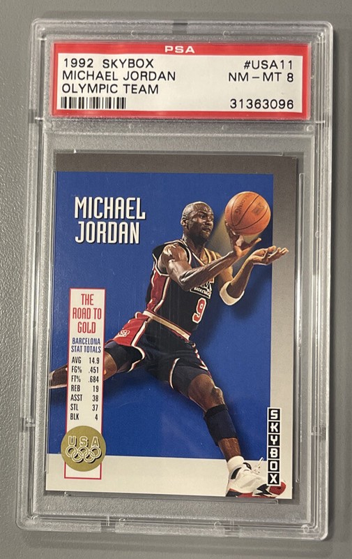MICHAEL JORDAN 1992-93 SKYBOX USA OLYMPIC TEAM USA #11 PSA 8 NM-MT 1992 🏀🐐🔥