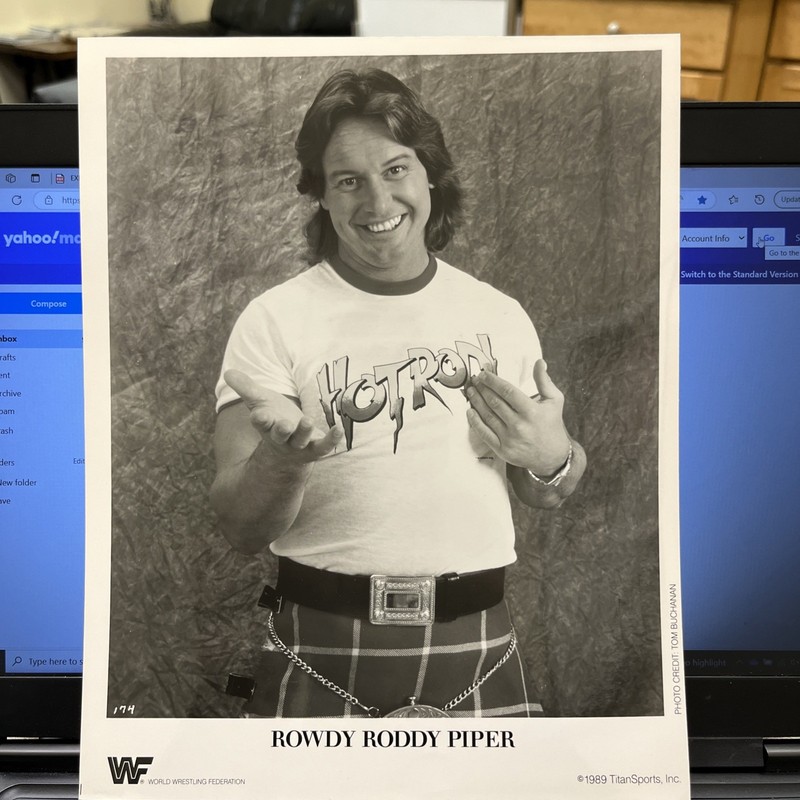 WWF WWE Rowdy Roddy Piper OFFICIAL LICENSED ORIGINAL 8X10 PROMO PHOTO 1989 Titan