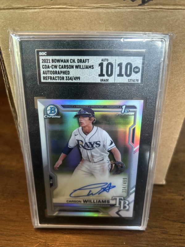 2021 Bowman Draft – Chrome Draft Pick Autographs Carson Williams #CDA-CW…