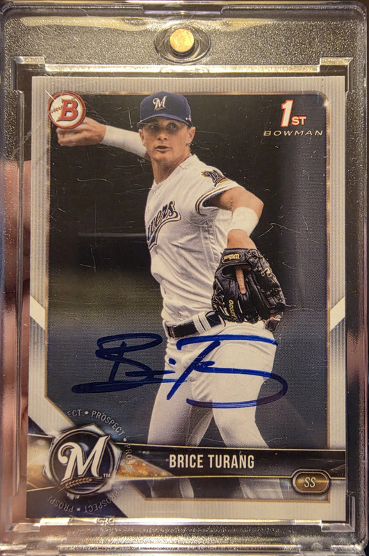 Topps 2018 Bowman Draft Brice Turang Brewers Chrome Draft Pick Auto BD-11