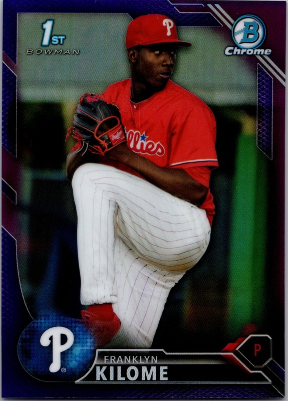 2016 Bowman #BCP37 Franklyn Kilome Chrome Prospects Purple Refractor #/250
