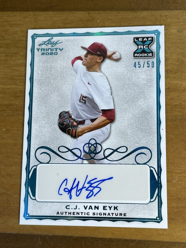 2020 Leaf Trinity CJ Van Eyk Platinum XRC Rookie Auto #45 /50