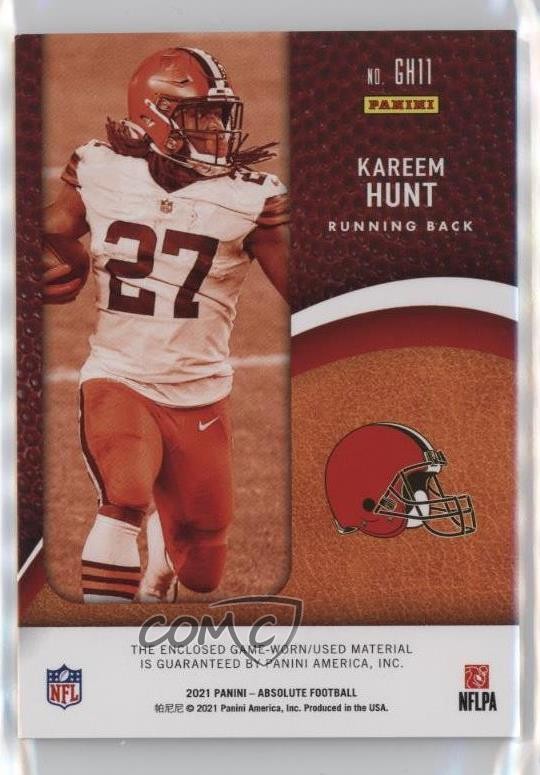 2021 Panini Absolute Ground Hoggs Materials 85/99 Kareem Hunt #GH11 04tw gallery