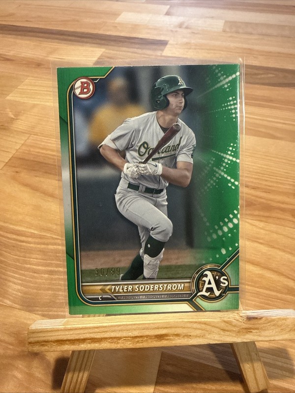 2022 Bowman Prospects BP-41 Tyler Soderstrom Green /99 Athletics Color Match