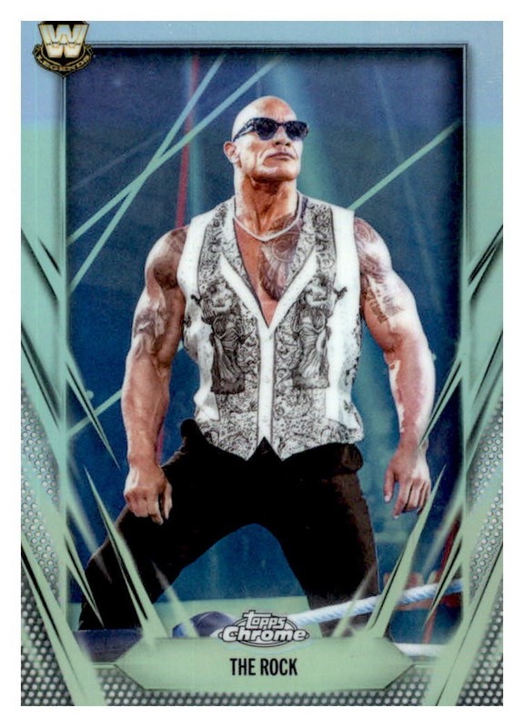 The Rock 2026 Topps Chrome WWE #1 Refractor Trading Card