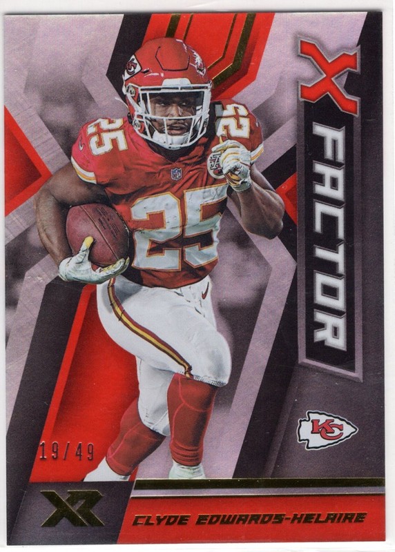 2020 Panini XR #19 Clyde Edwards-Helaire X-Factor Orange RC /49 Chiefs